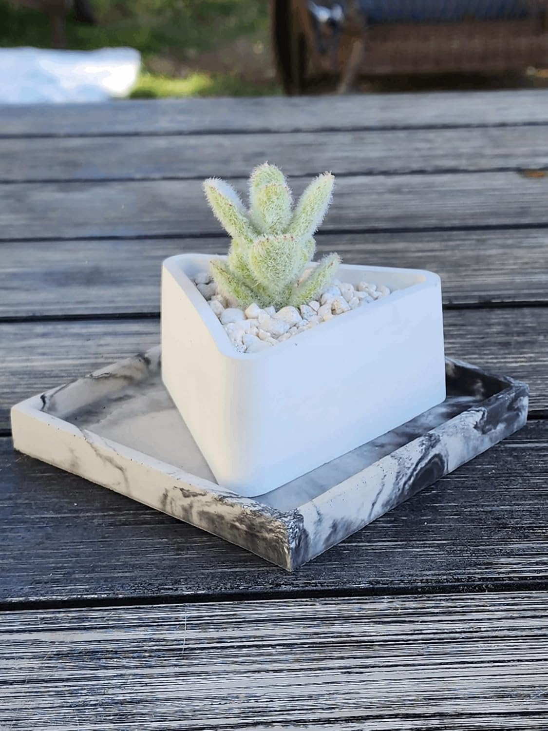 Triangle Concrete Planter for Succulents and Decor