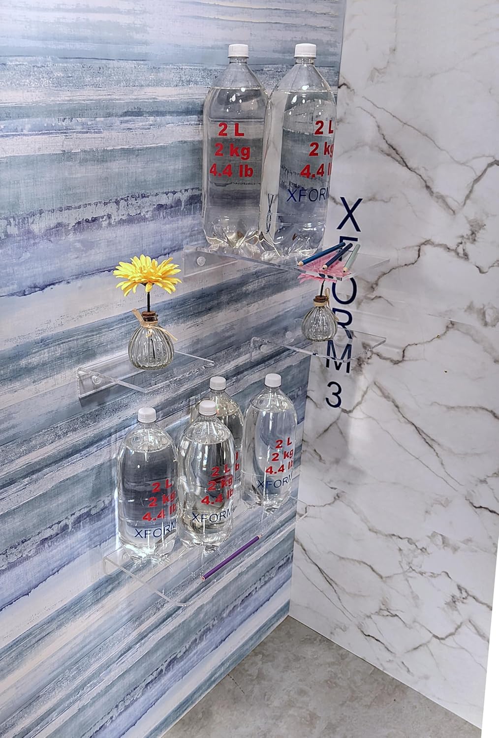 Square Floating Shelf Clear Acrylic Customizable 12x12