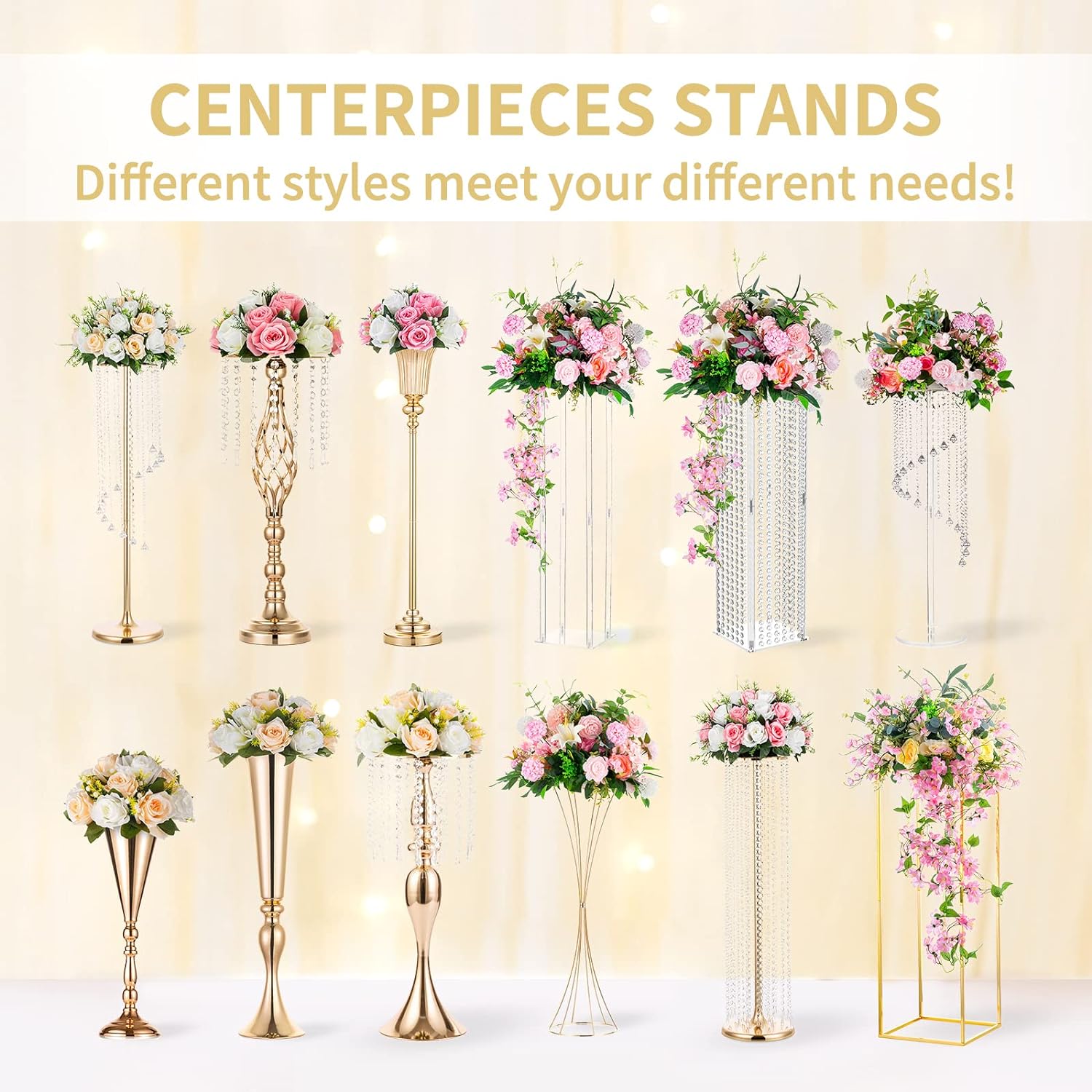 Nuptio Black Vase Plant Stand 3 Pcs Set