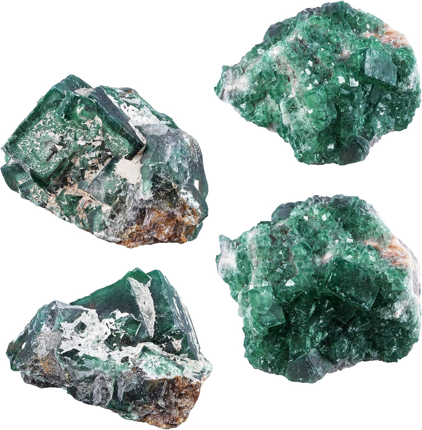 Amogeeli Natural Fluorite Crystal for Feng Shui Decor