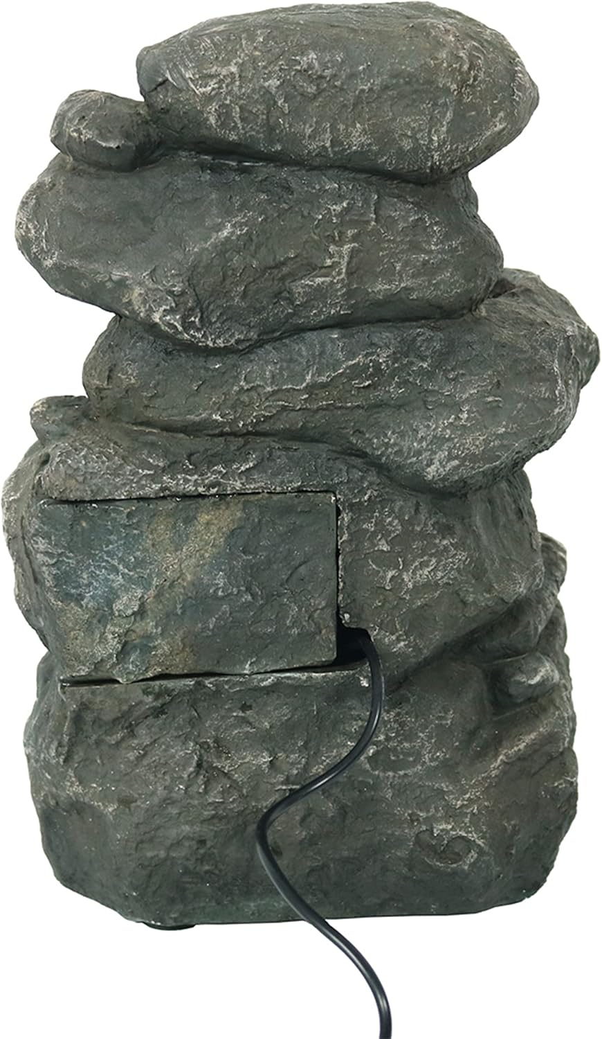 Sunnydaze Stacked Rocks 105 Inch Water Fountain with LED Lights