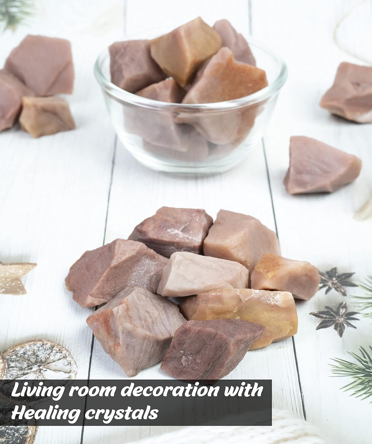 Crocon 1LB Pink Agate Rough Stones and Crystals Bulk