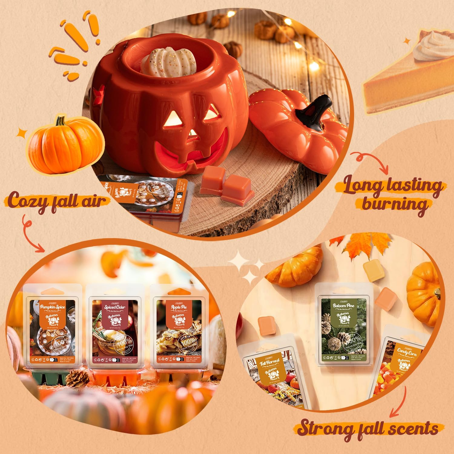 Salubrito Fall Scented Wax Melts Variety Set 8pcs