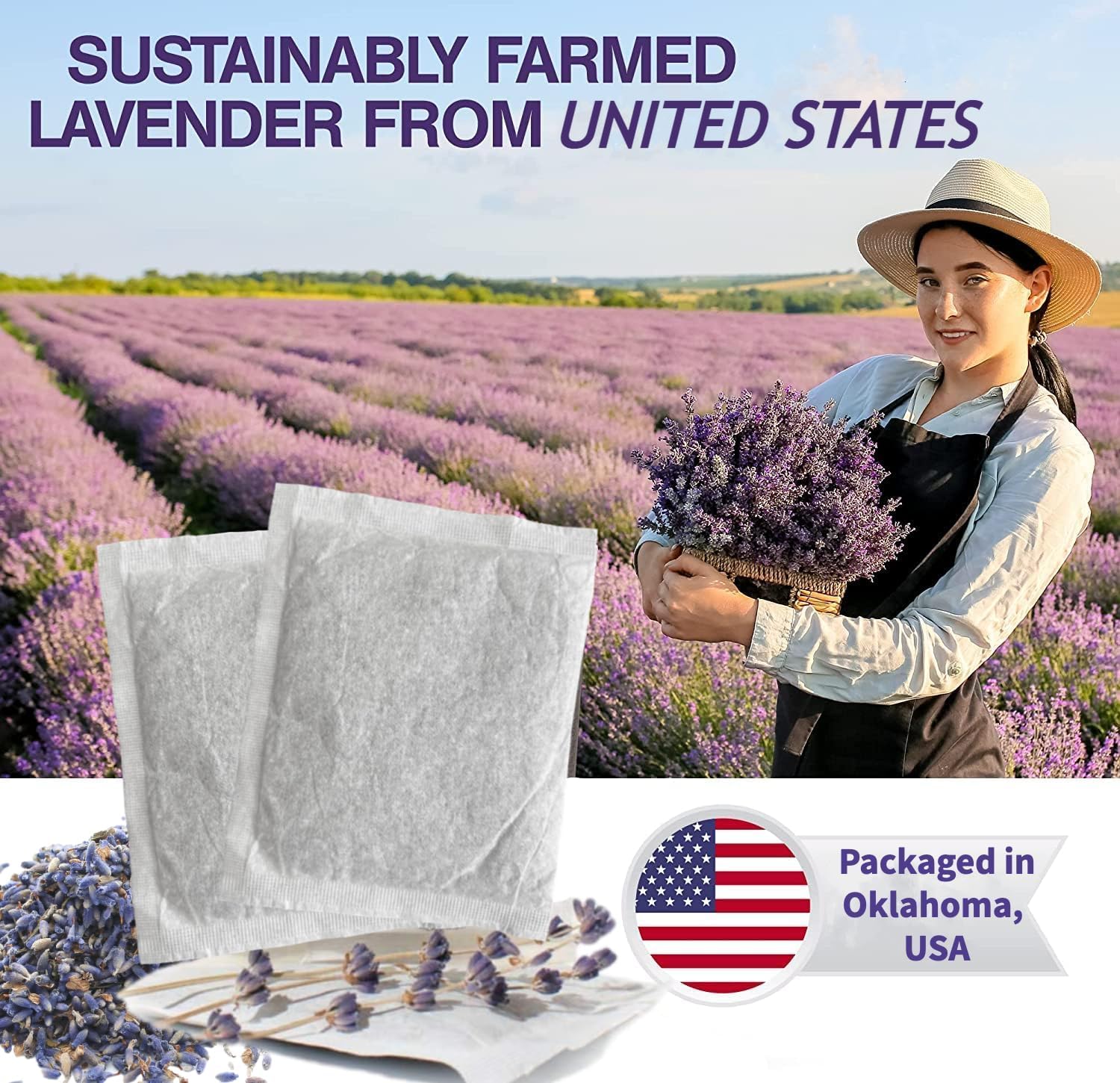 Ultra Essentials Lavender Sachets Fresh Natural Fragrance 4 Pack