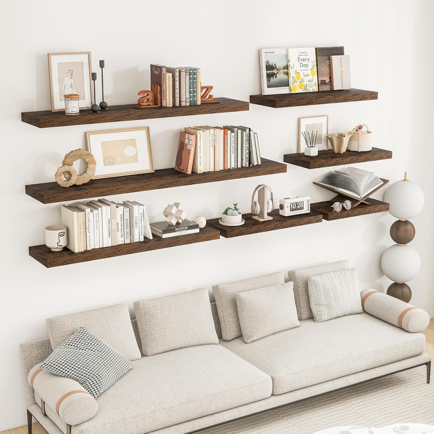 RICHFOCUS 16 Inch Floating Shelves for Wall 2 Pack