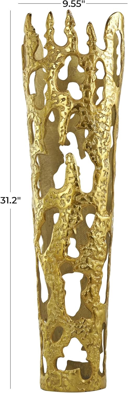 Deco 79 Gold Aluminum Decorative Vase