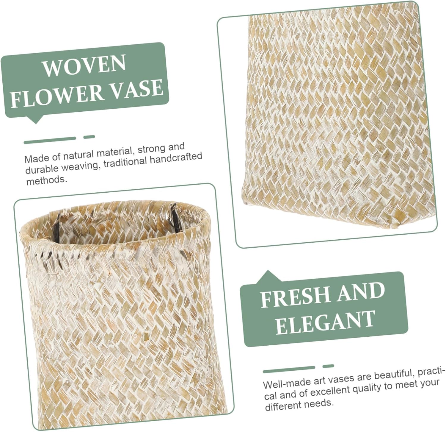 KESYOO Woven Flower Vase for Home Office Decor