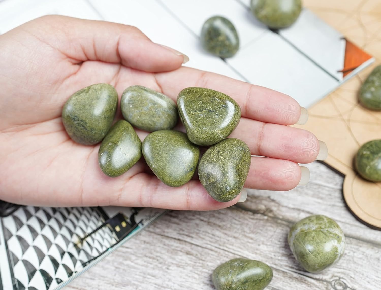 Vessonite Tumbled Stones - 13 Piece Set for Healing Decor