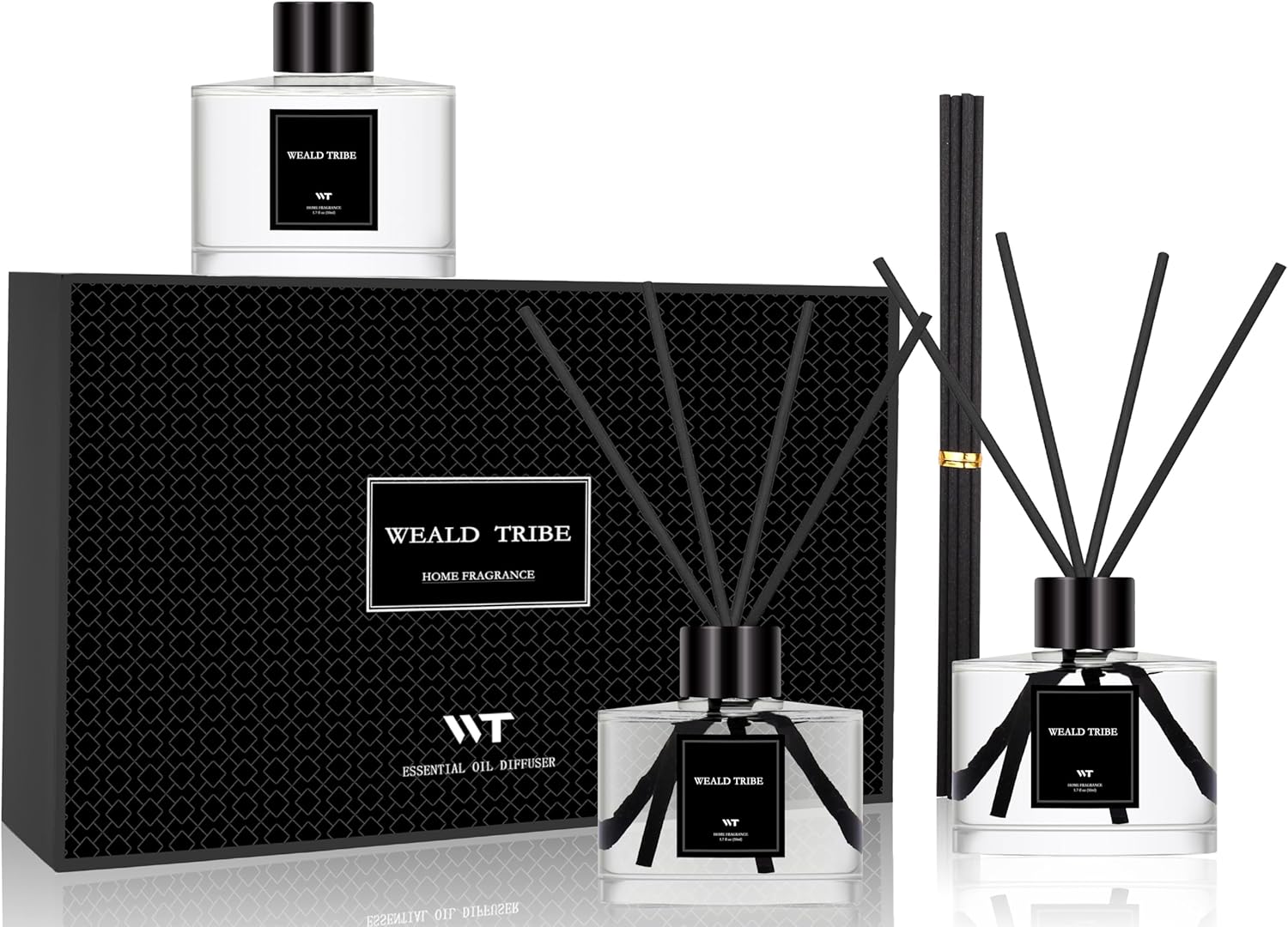 WEALD TRIBE Reed Diffuser Set of 3 for Bathroom Air Fresheners