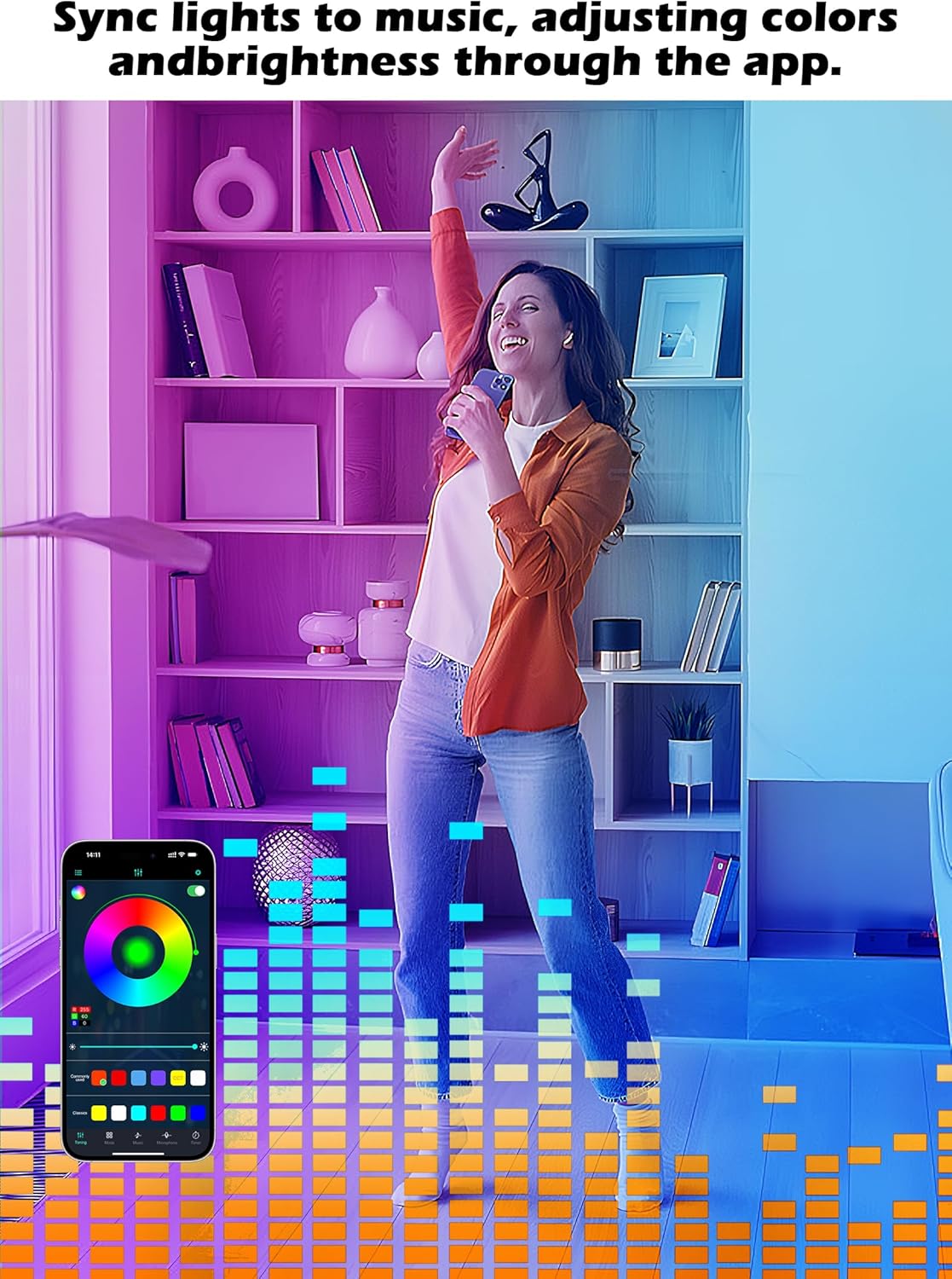 Smart Corner Shelf with RGB Light and App Control