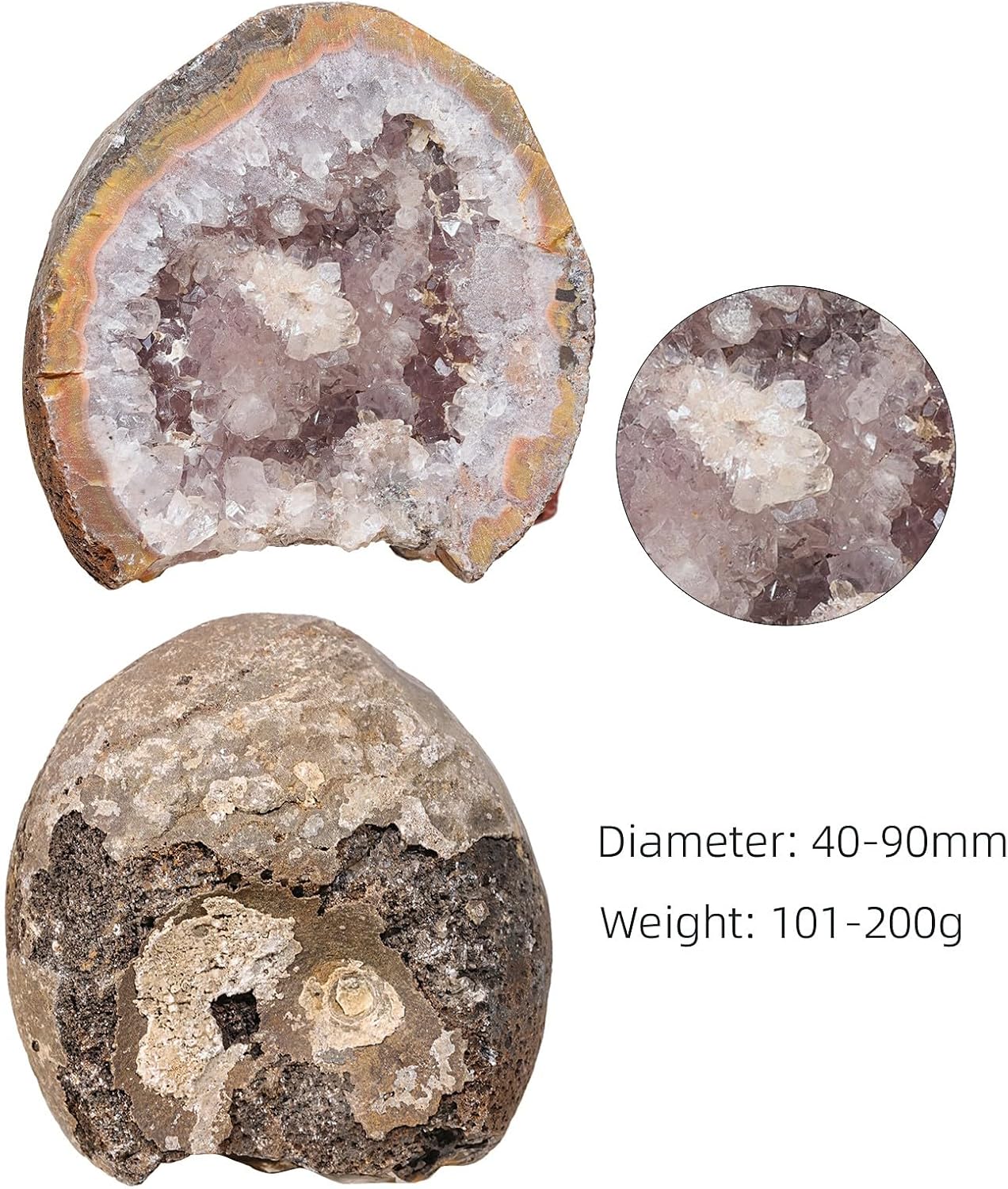 Rockcloud Natural Geode Agate Specimen for Home Decor
