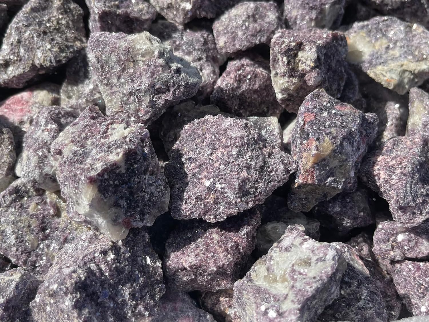 GAF TREASURES 3 Pcs Natural Lepidolite Crystals