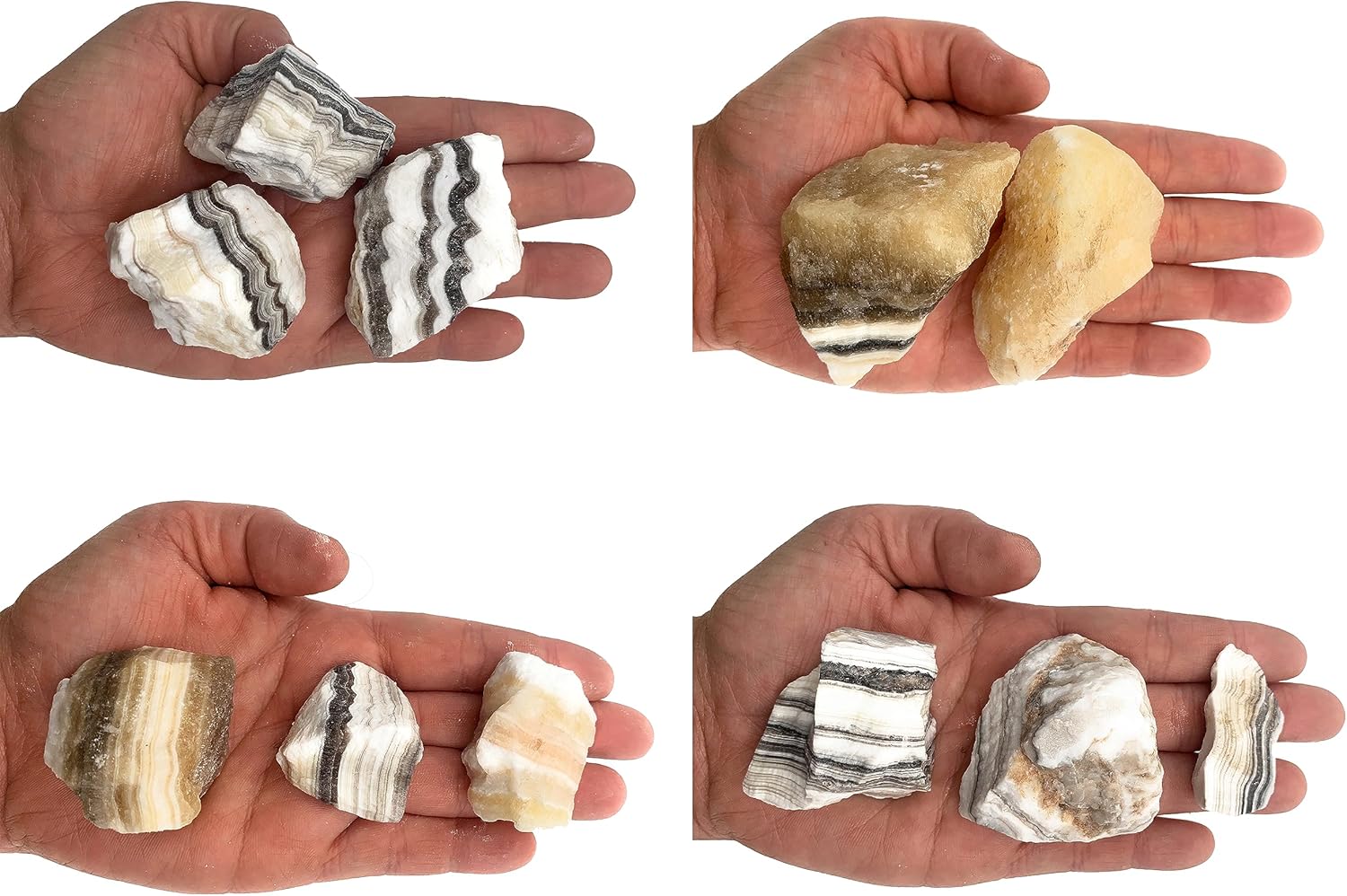 Fantasia Raw Zebra Calcite Stones 2 Lbs from Mexico