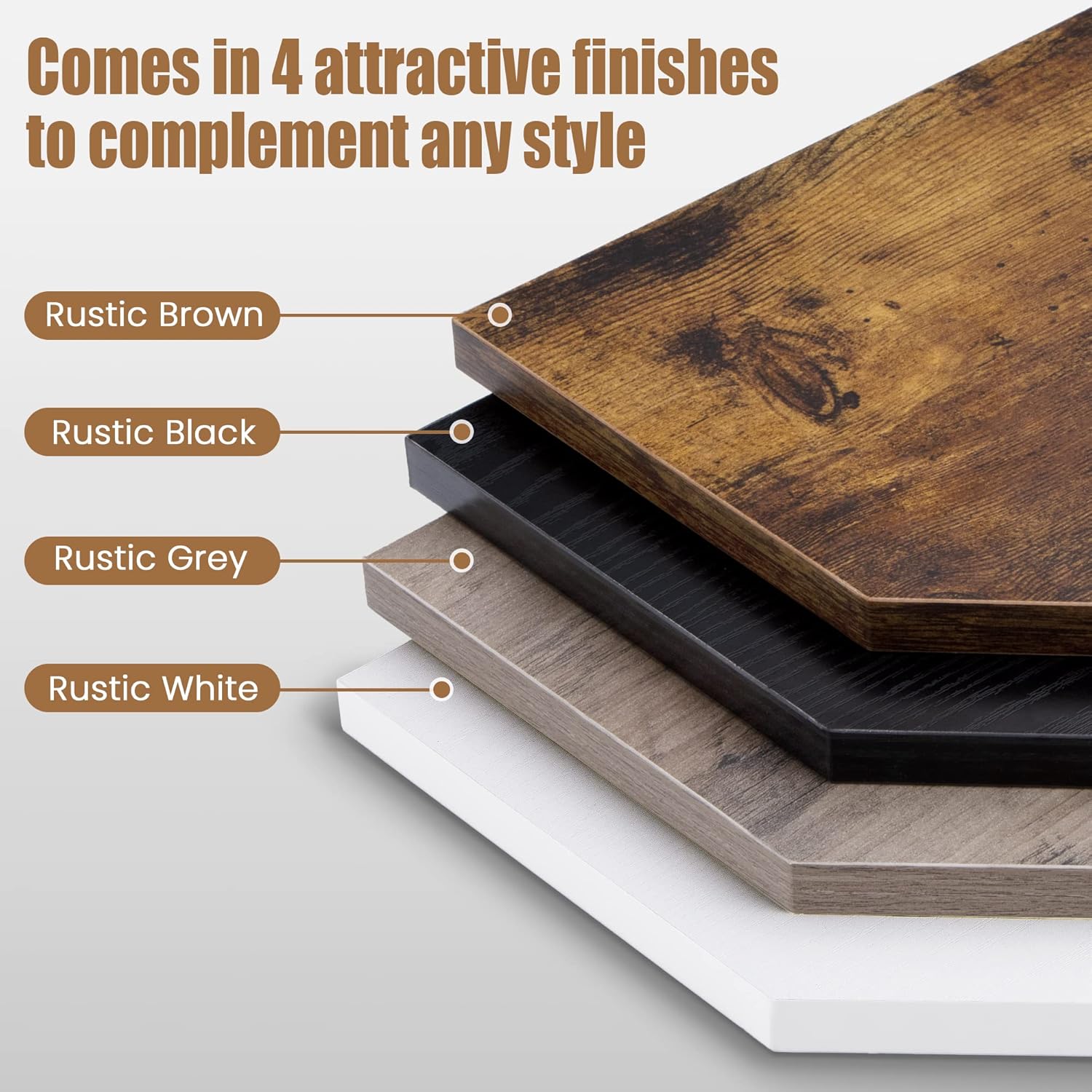 Set of 4 Rustic Grey Corner Wall Shelves