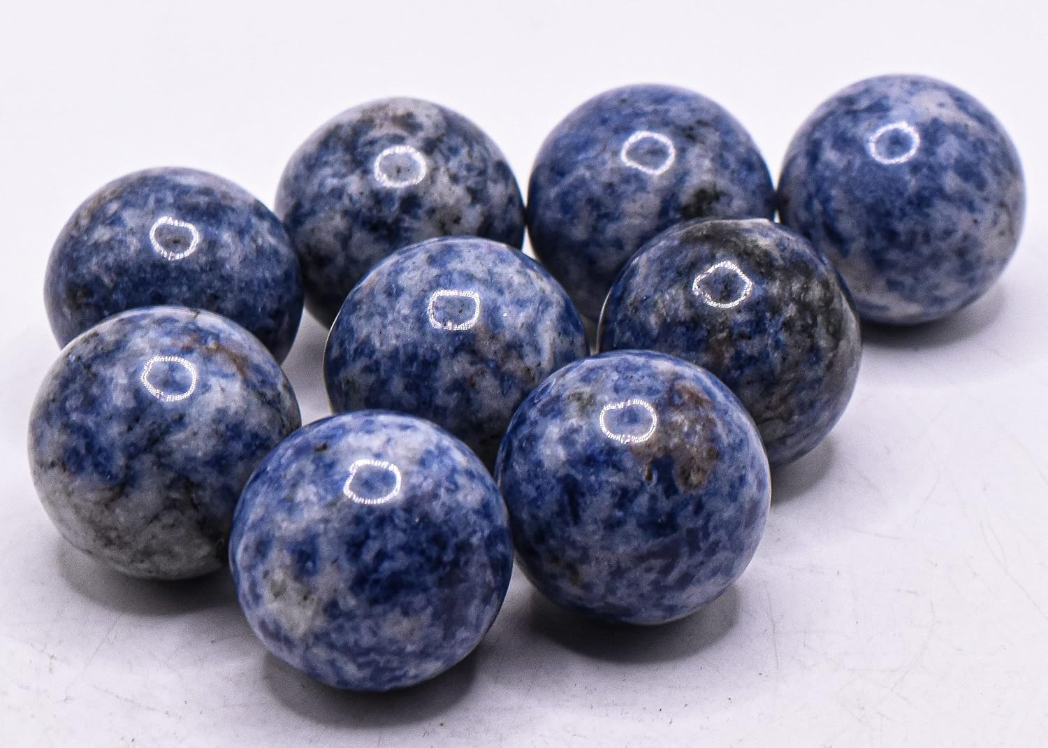 HQRP 25mm Blue White Sodalite Sphere Polished Gemstone Collectible Ball