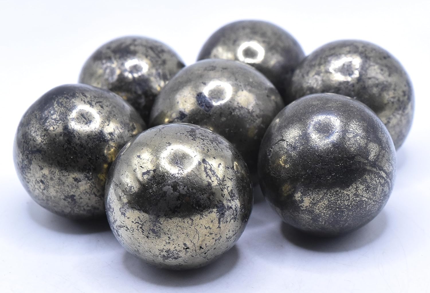 Golden Chalcopyrite Sphere with Iron Pyrite Inclusions 42mm