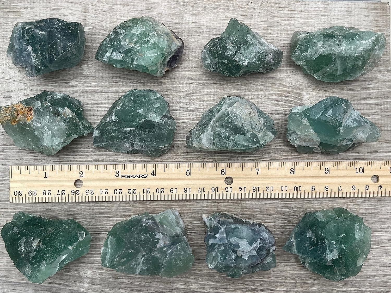 GAF TREASURES Natural Green Fluorite Stone 1 Piece