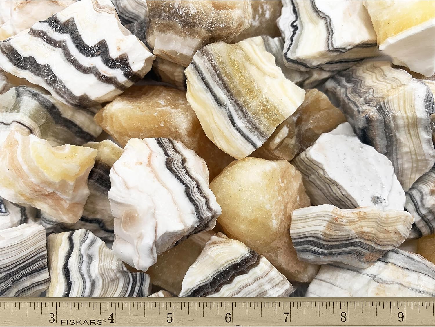 Fantasia Raw Zebra Calcite Stones 2 Lbs from Mexico