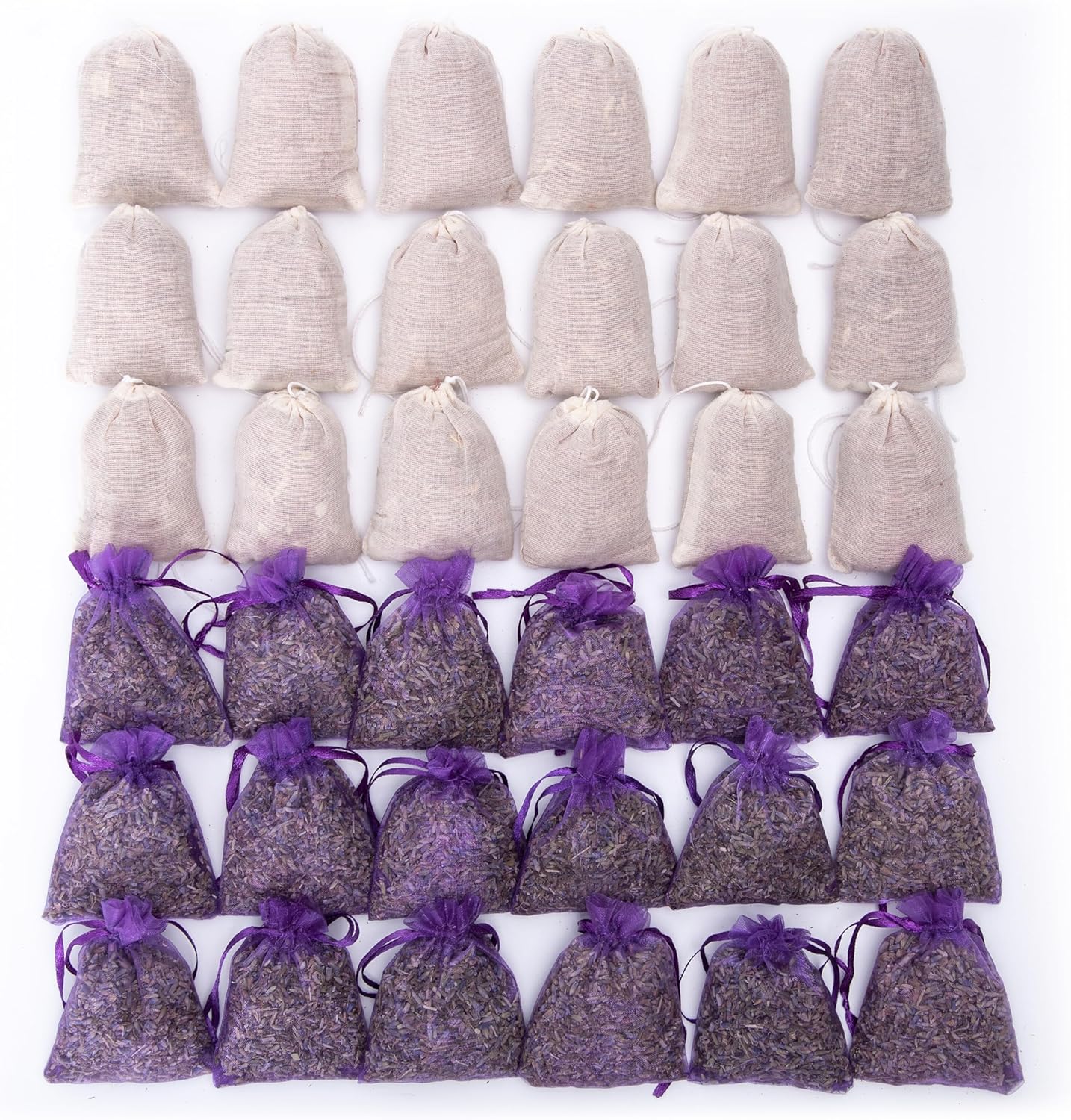 Pack of 36 Cedar Chips and Lavender Sachets for Home Fragrance