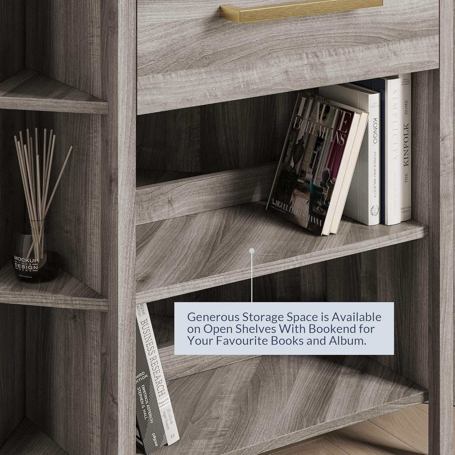 BELLEZE Set of 2 Corner Cabinets with USB Chargers