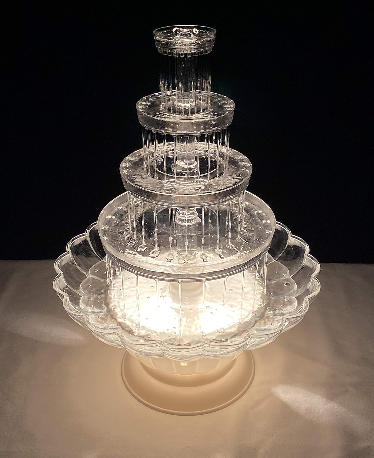 18 Inch Lighted Plastic Water Fountain for Wedding or Cake Centerpiece