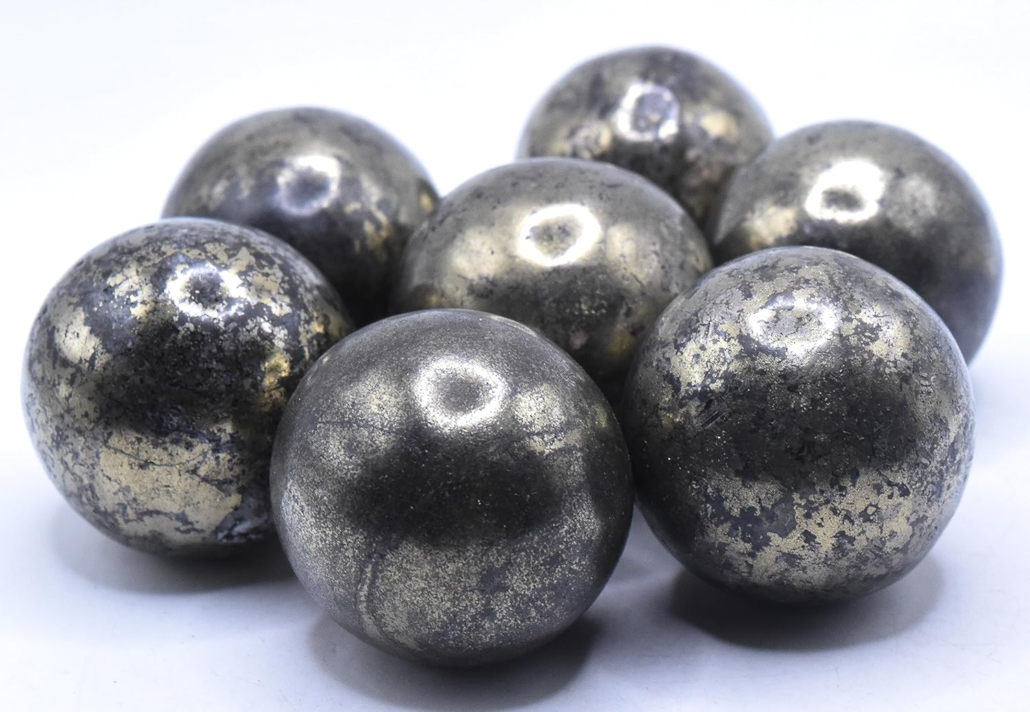 Golden Chalcopyrite Sphere with Iron Pyrite Inclusions 42mm
