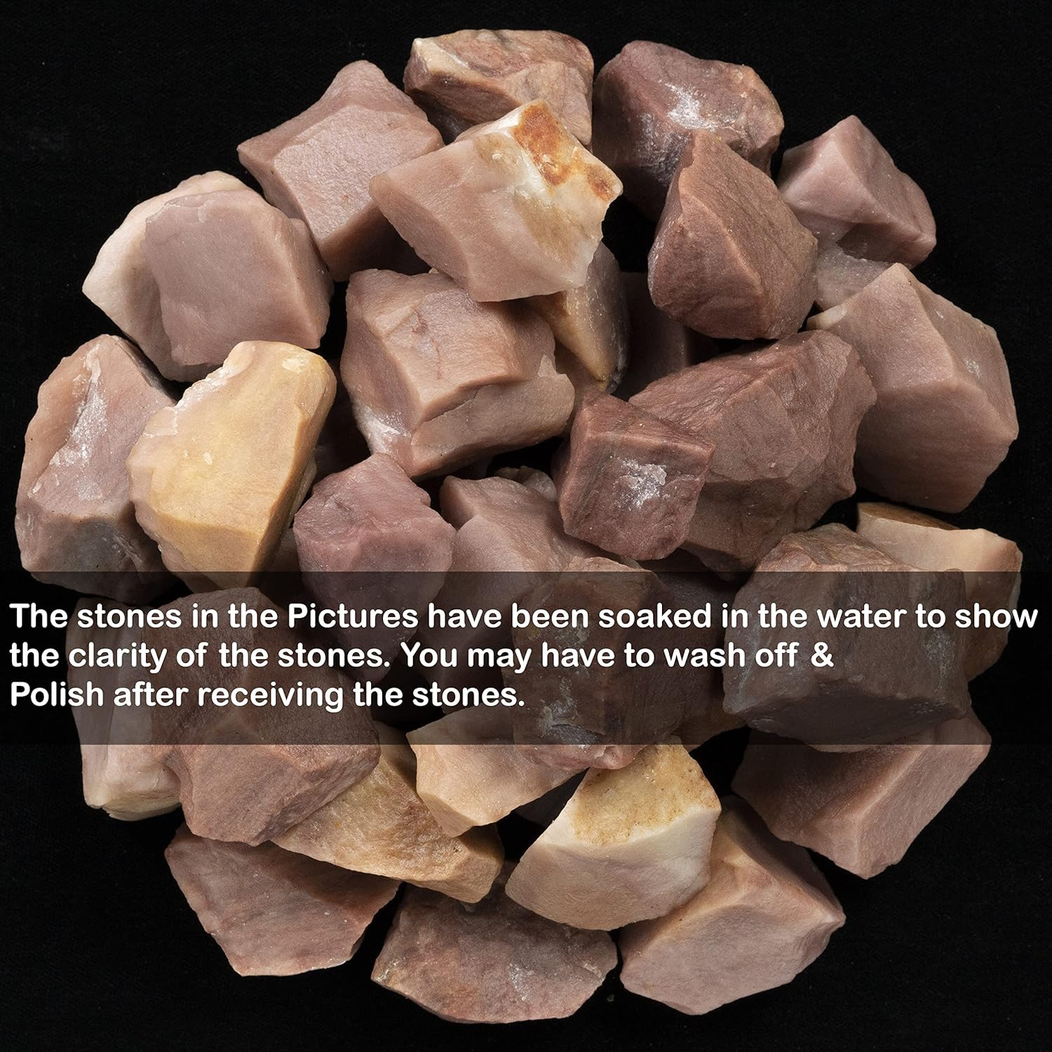 Crocon 1LB Pink Agate Rough Stones and Crystals Bulk