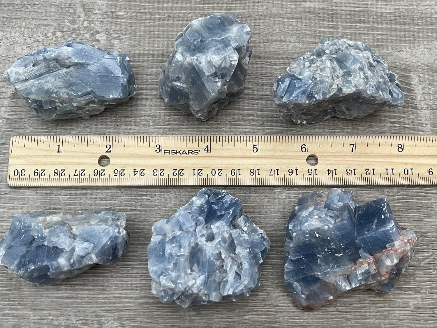 GAF TREASURES 1 Pound Blue Calcite Rough Stones