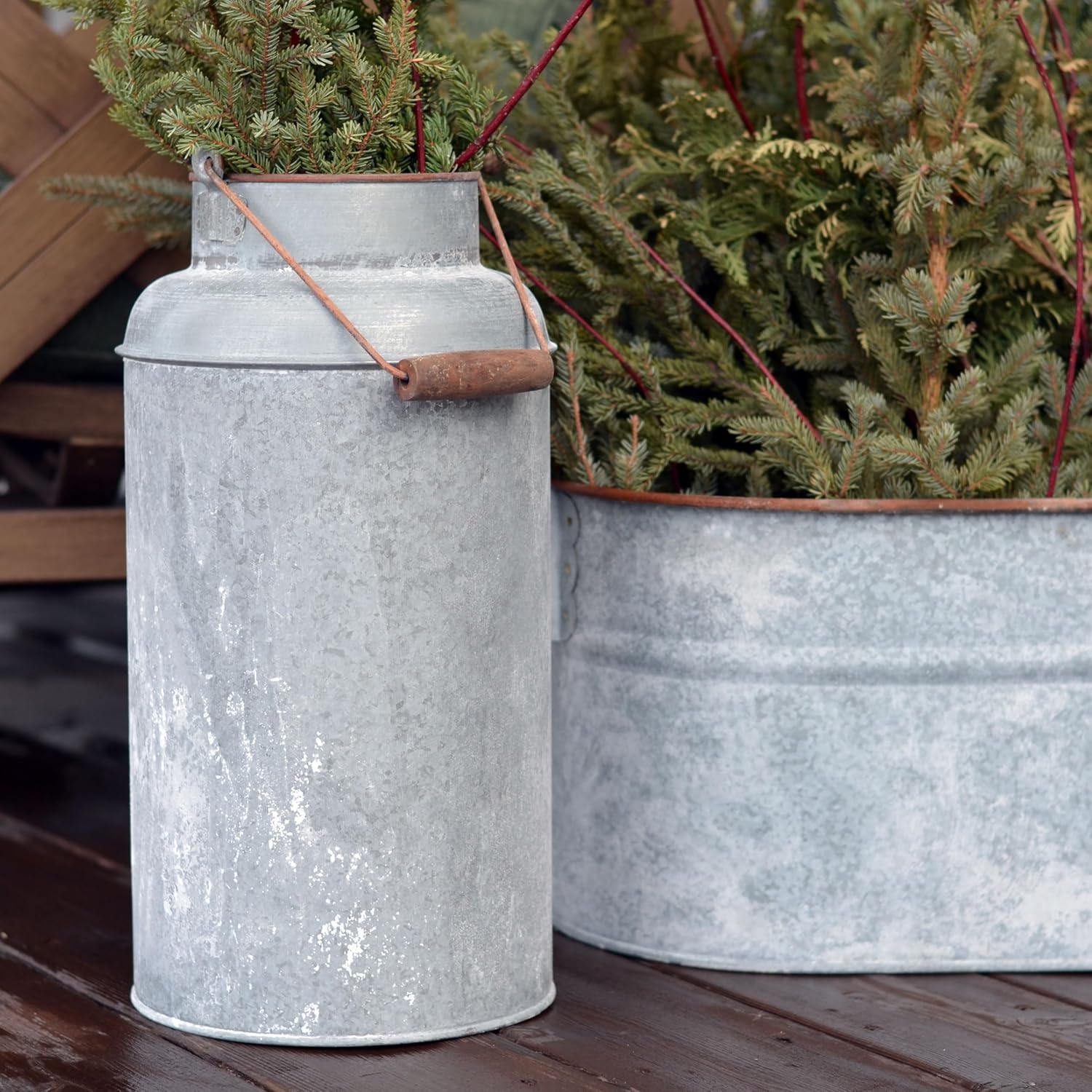 Farmers Market Creamery Outdoor Vase Grey 1725 Inches