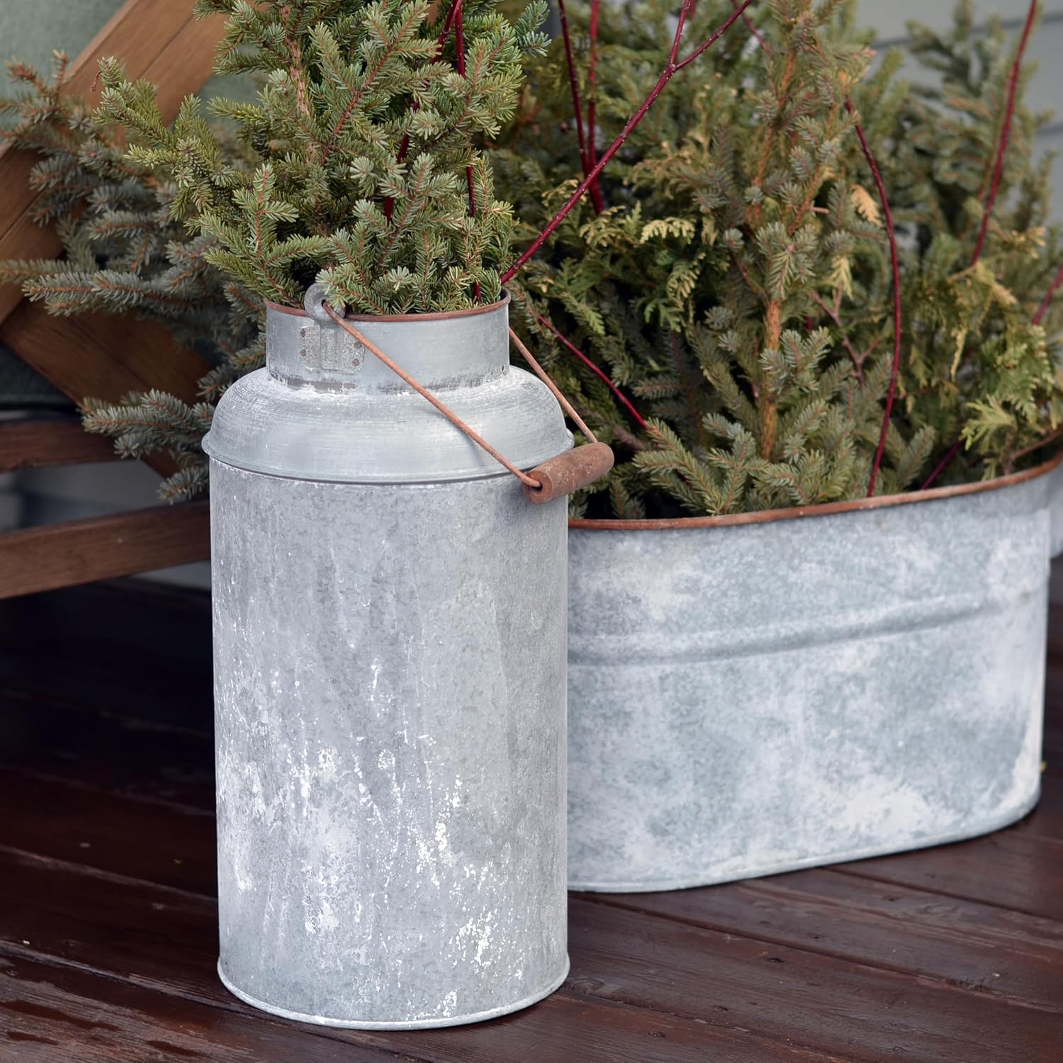 Farmers Market Creamery Outdoor Vase Grey 1725 Inches