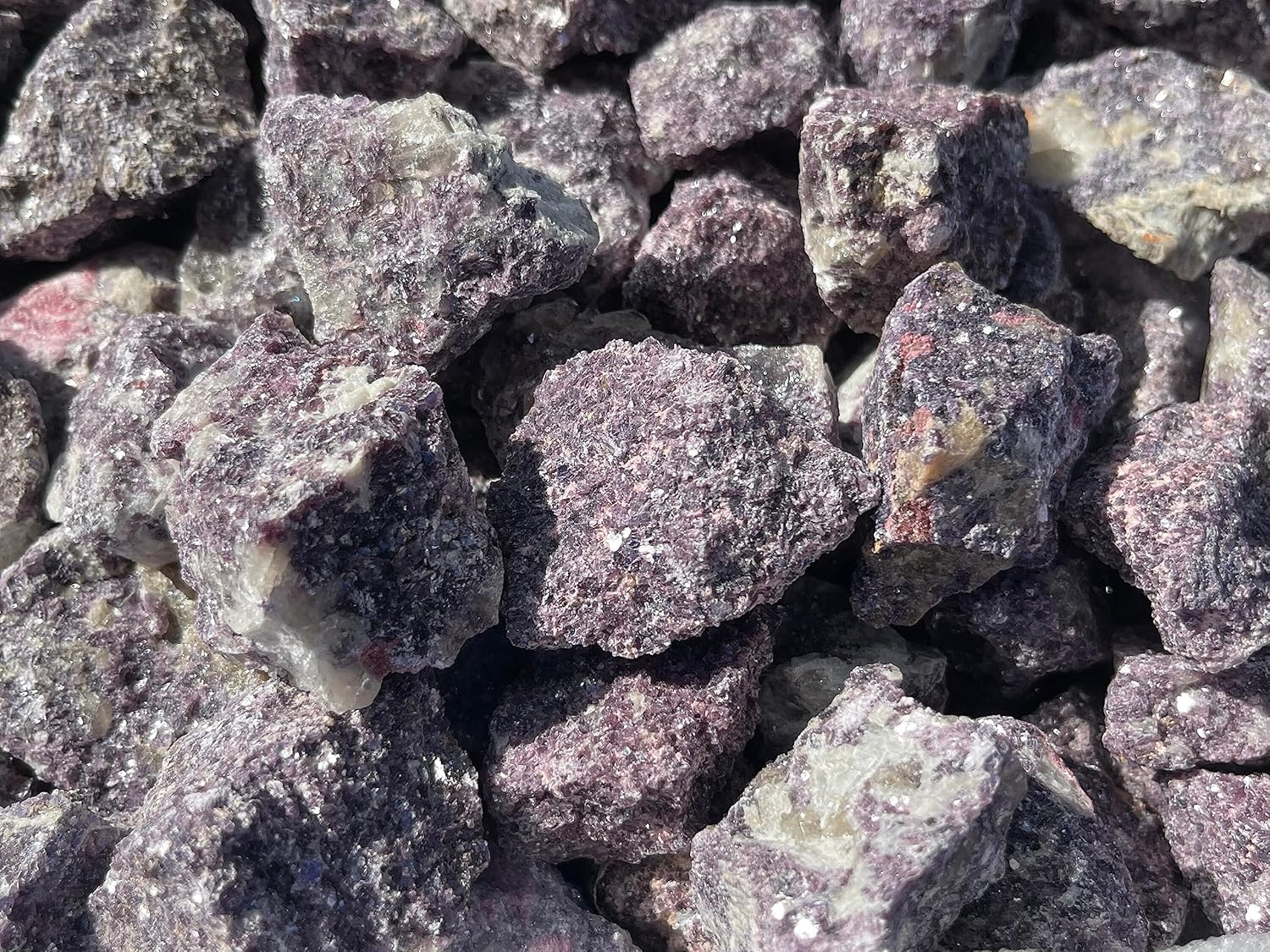 GAF TREASURES 3 Pcs Natural Lepidolite Crystals