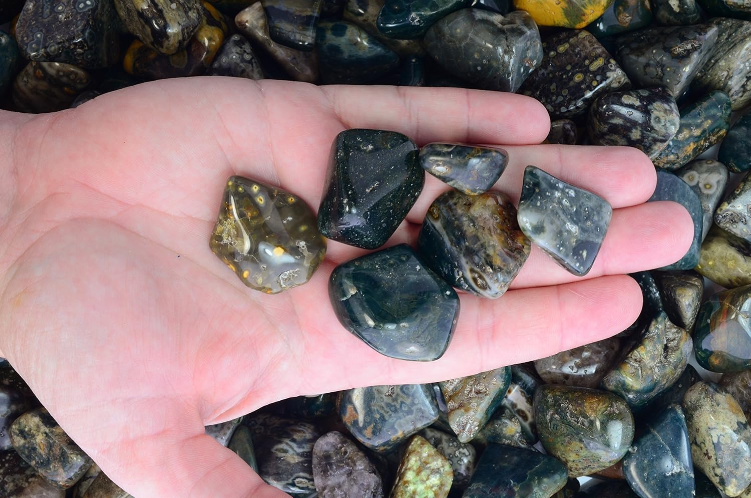Fantasia Tumbled Sea Jasper Stones 10 Pcs Small
