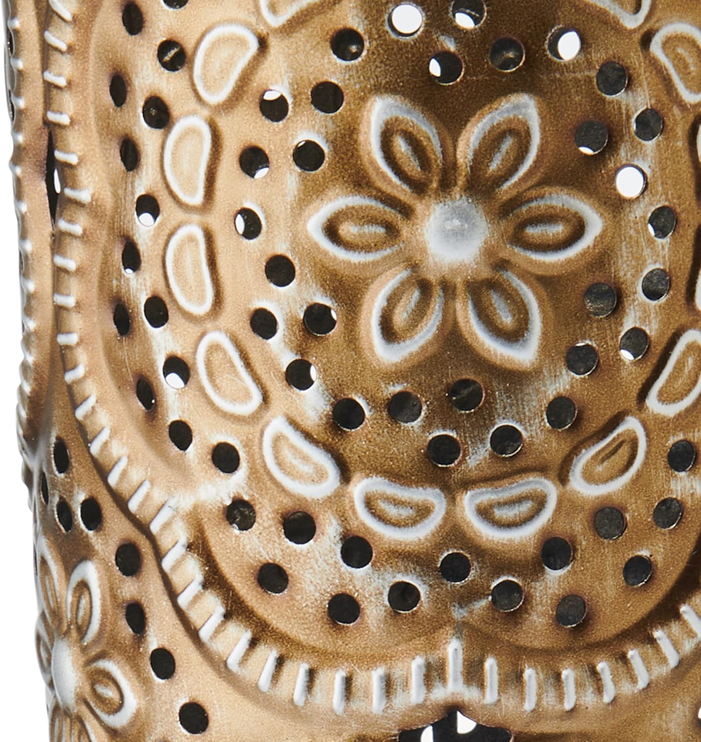 Elements Gold Filigree Embossed Metal Vase 17-Inch