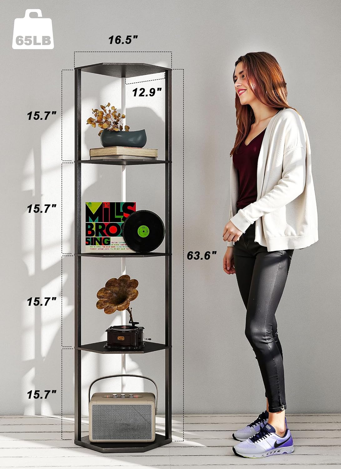 Smart Corner Shelf with RGB Light and App Control