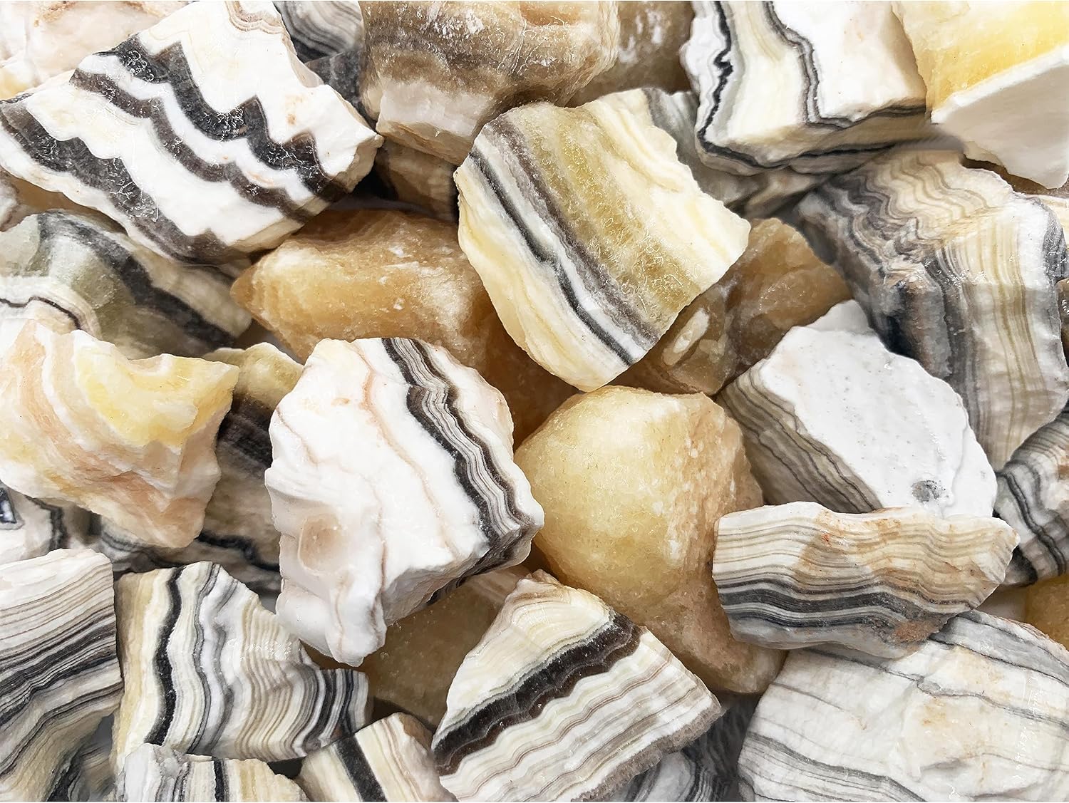 Fantasia Raw Zebra Calcite Stones 2 Lbs from Mexico