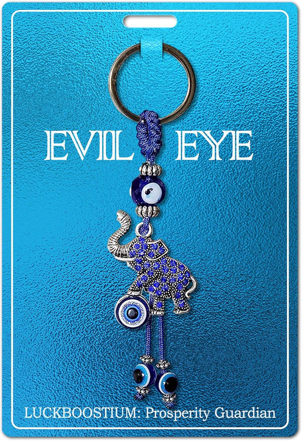 LUCKBOOSTIUM Evil Eye Elephant Keychain