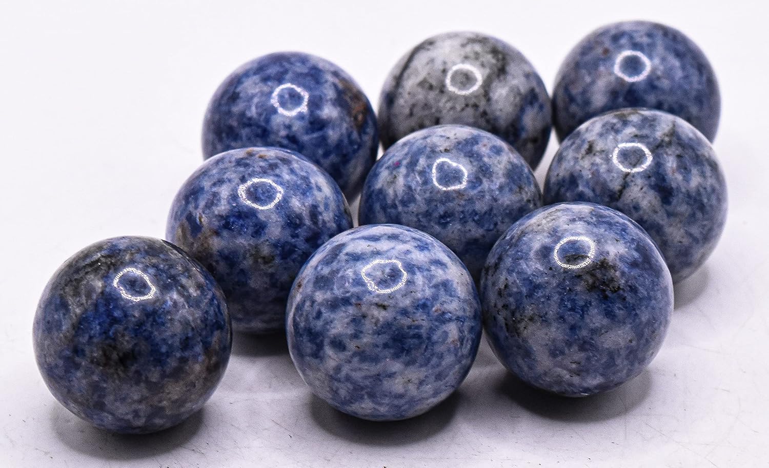HQRP 25mm Blue White Sodalite Sphere Polished Gemstone Collectible Ball