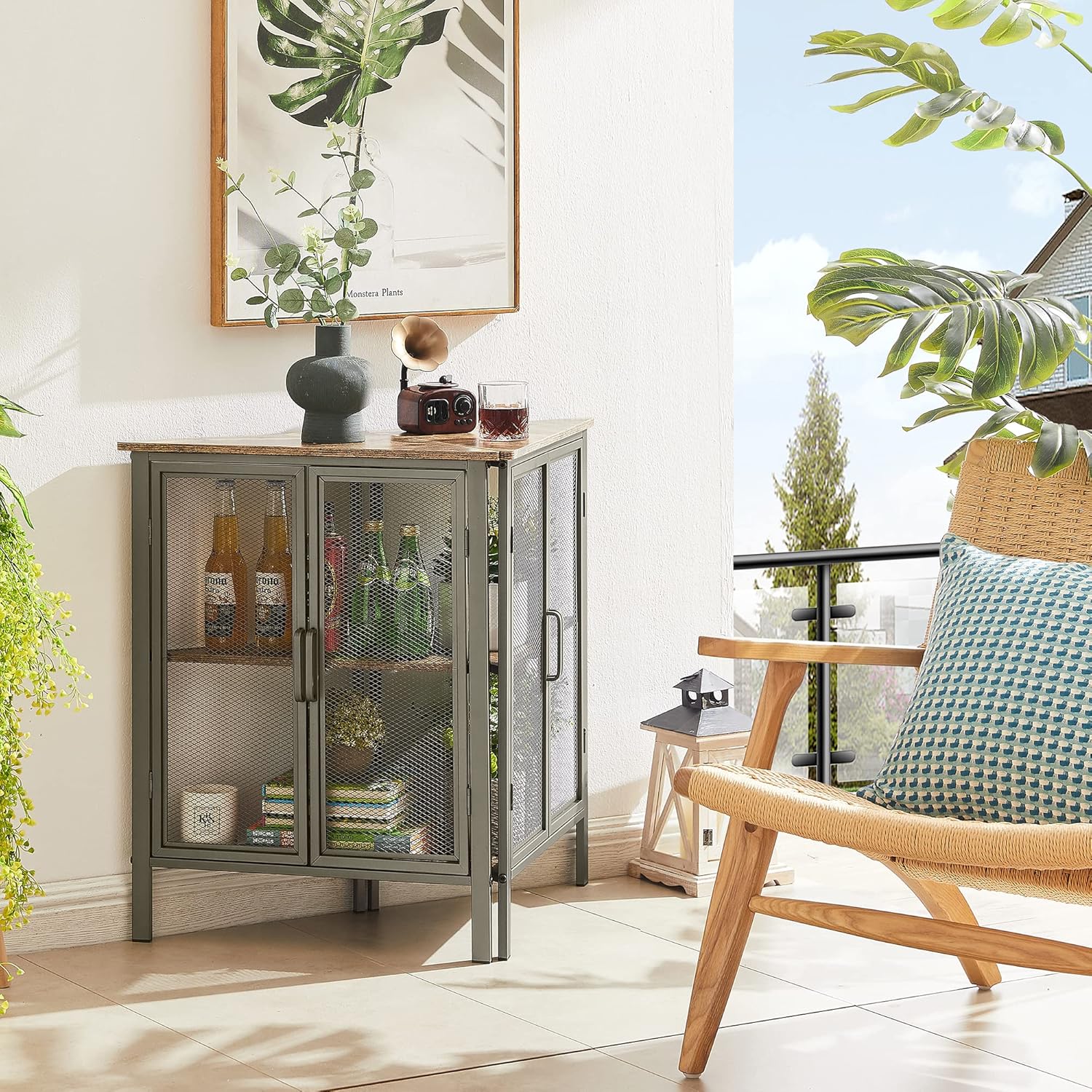 VECELO Corner Shelf with Door 1