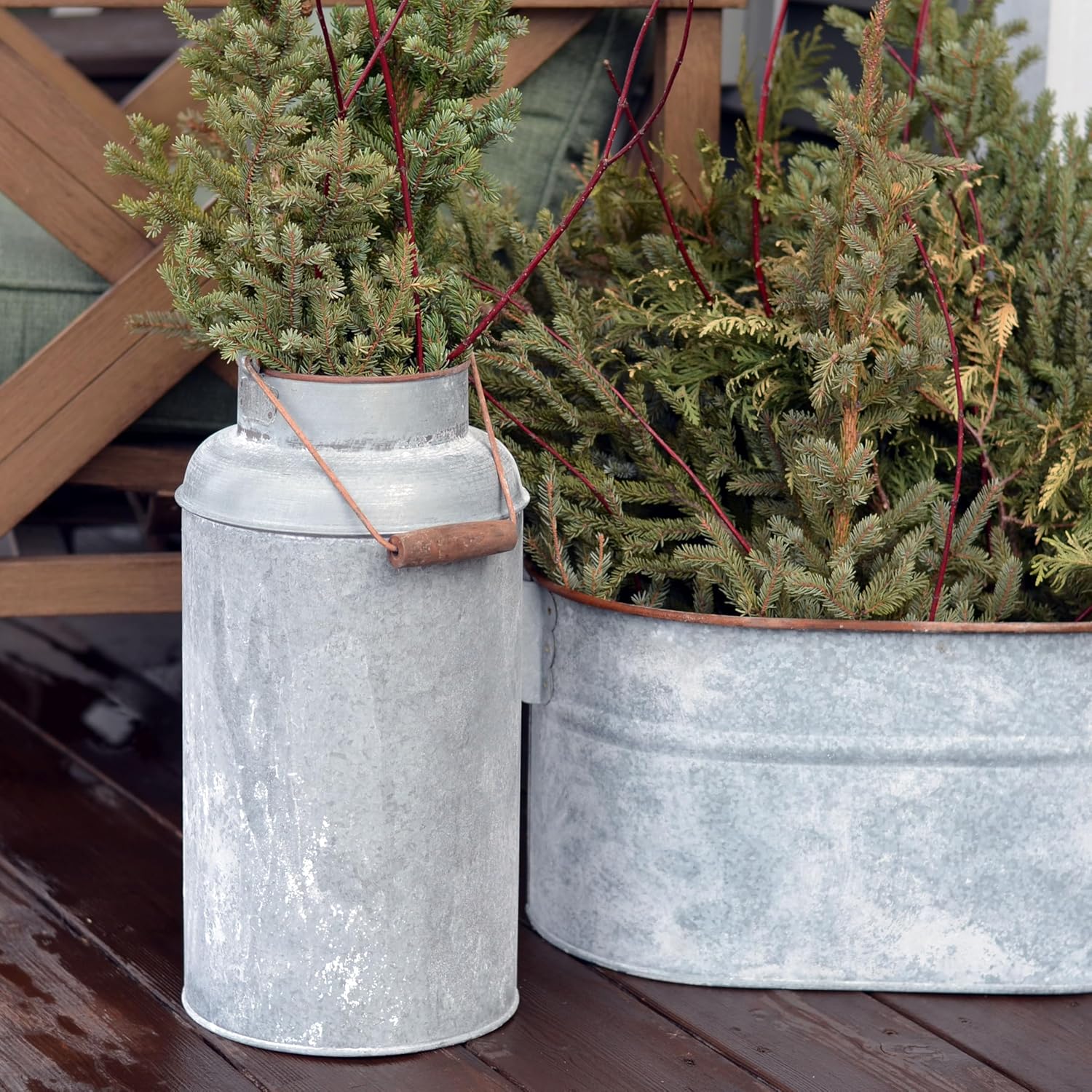 Farmers Market Creamery Outdoor Vase Grey 1725 Inches