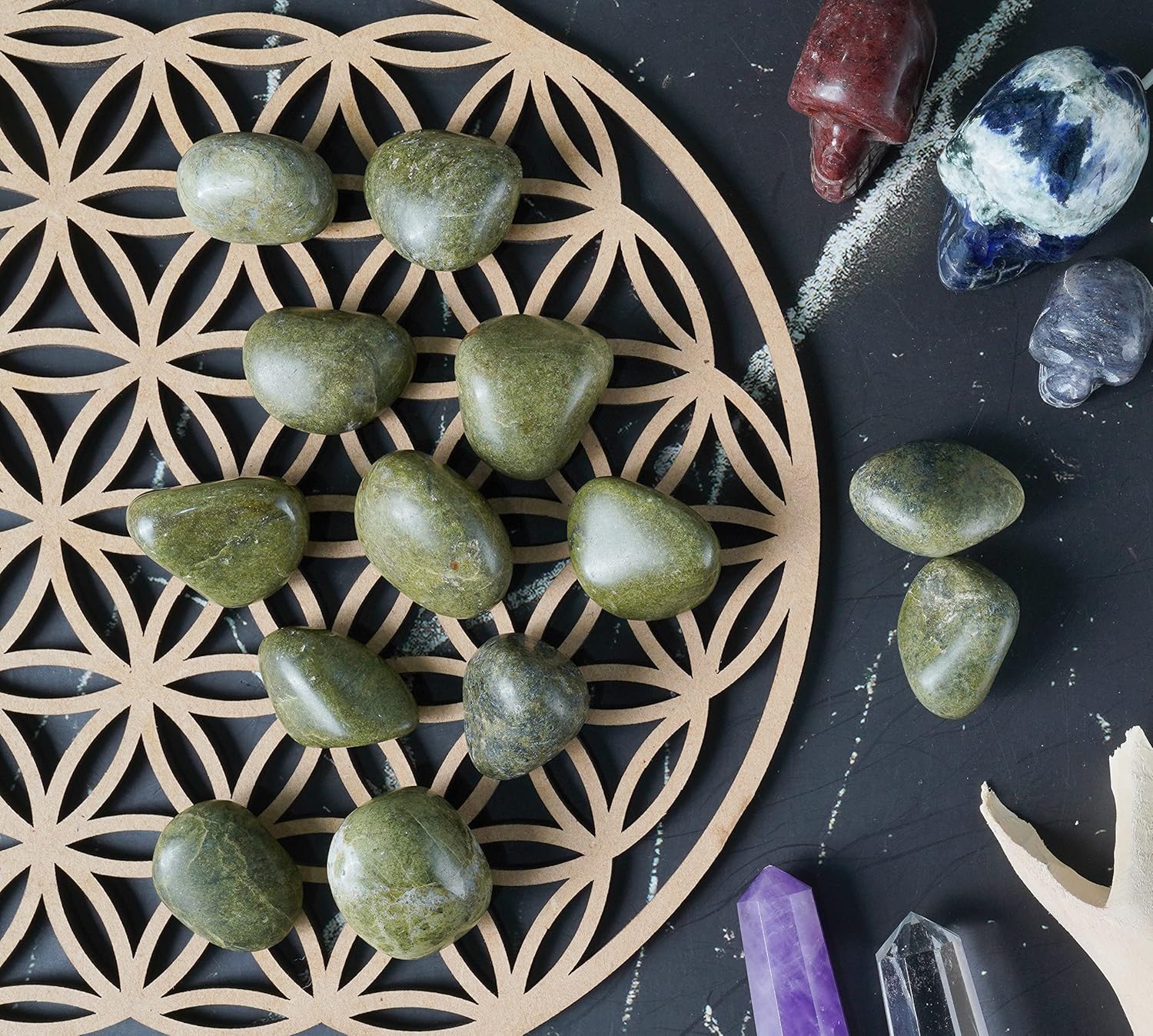 Vessonite Tumbled Stones - 13 Piece Set for Healing Decor