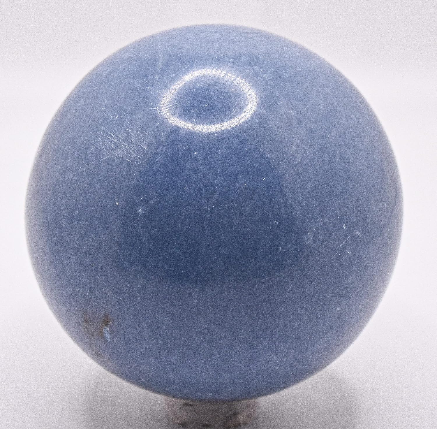 Blue Angelite Sphere Natural Crystal Decor Stone Ball with Stand