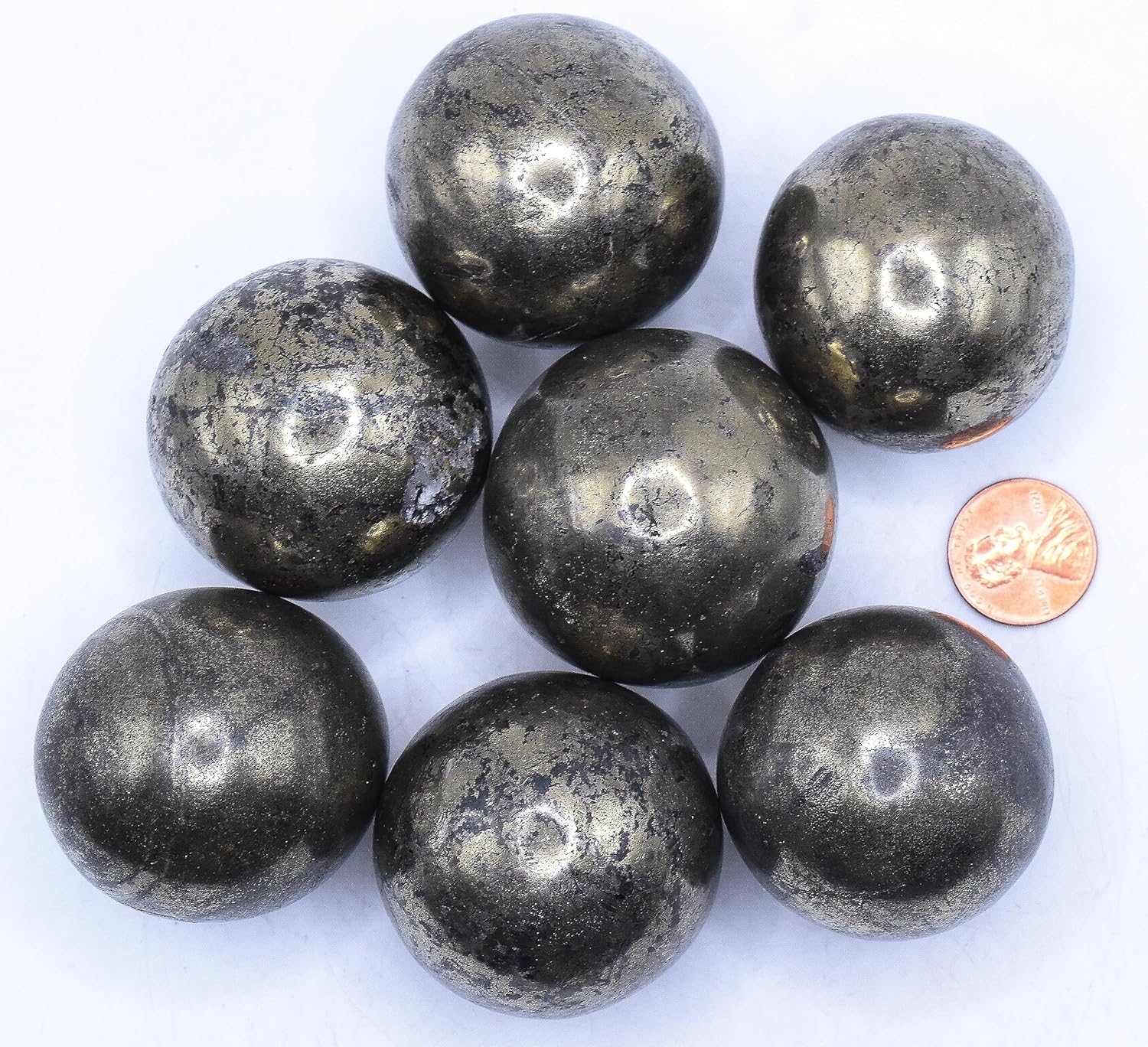 Golden Chalcopyrite Sphere with Iron Pyrite Inclusions 42mm