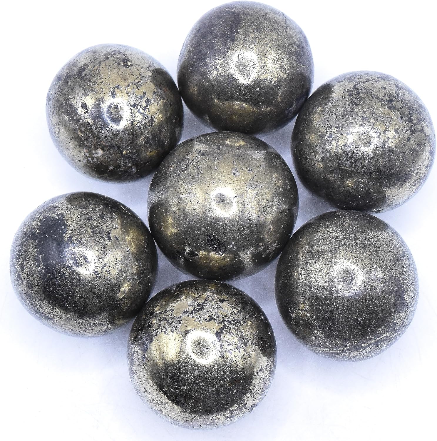Golden Chalcopyrite Sphere with Iron Pyrite Inclusions 42mm