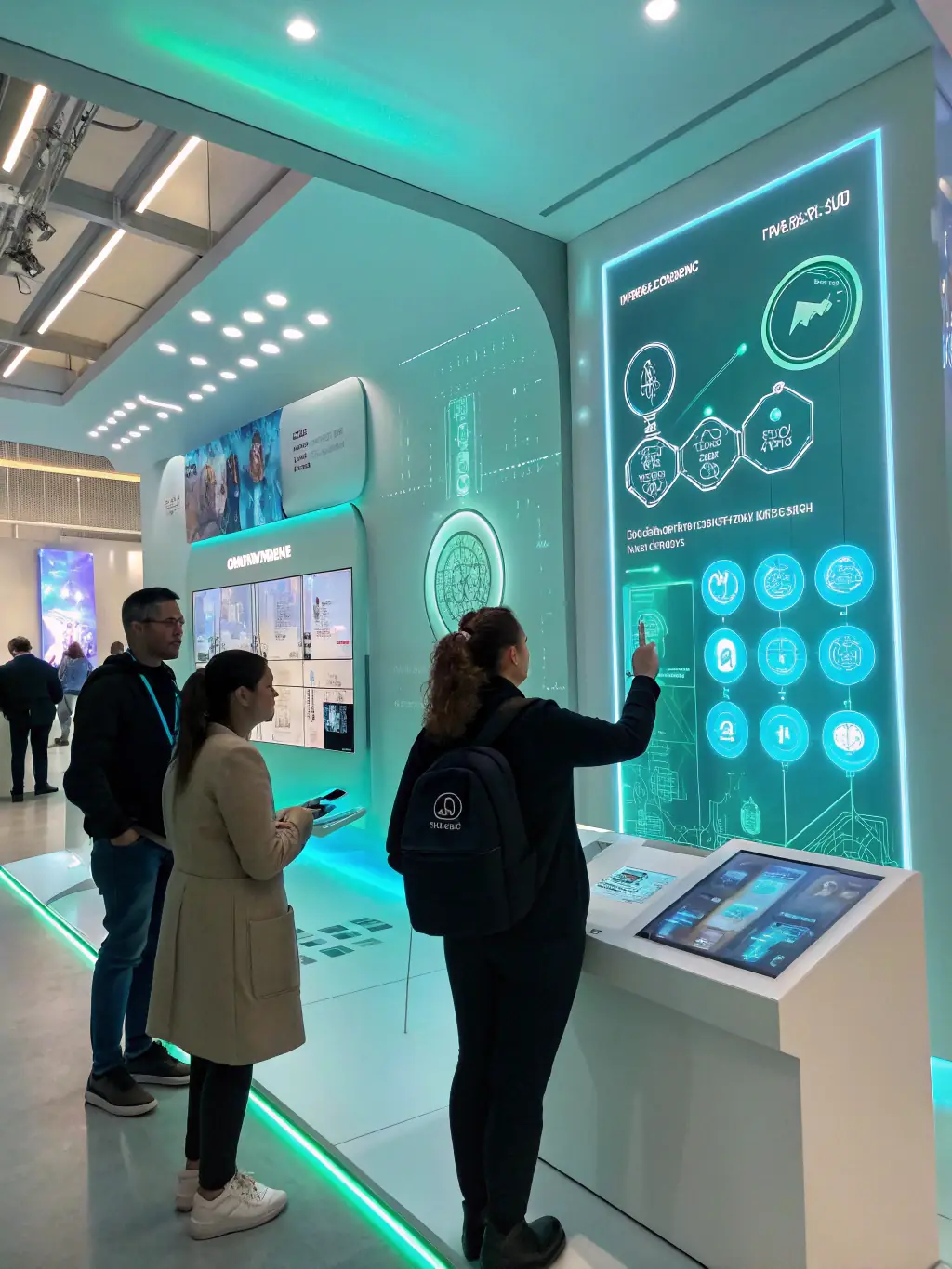 A close-up of nano-scale data touchpoints interacting with digital interfaces, illustrating NANOLINKTECH LTD's focus on enhancing user engagement through innovative technology.